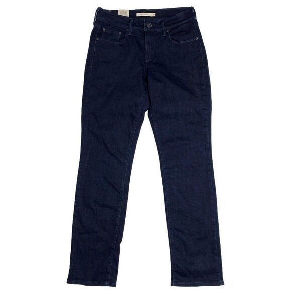 Levi's 505 Straight Jeans Women's 26 Short Dark Navy Blue Super-Stretch Mid-Rise - Picture 3 of 12